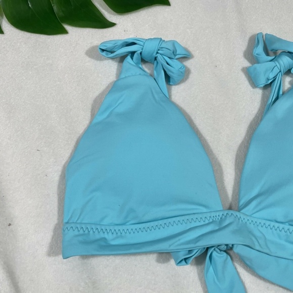 NEW Becca [ Small ] Tie Shoulder Bikini Top in Sea‎ Blue - Picture 4 of 11